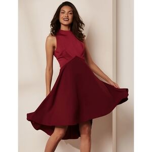 Ted Baker Maroon High Neck Kandal Dress, 2